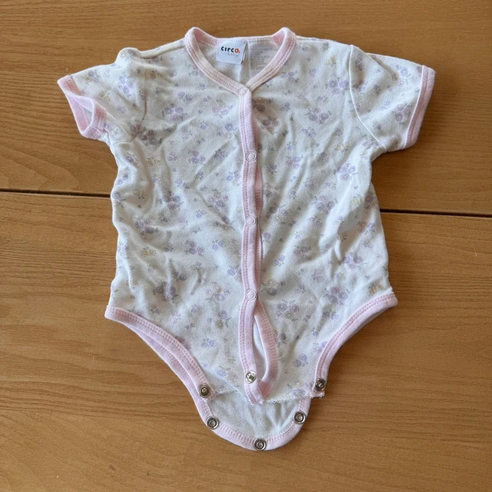 VTG Circo Floral Snap Up Bodysuit Baby Girl 3-6 Months Cottagecore Ditzy Floral‎